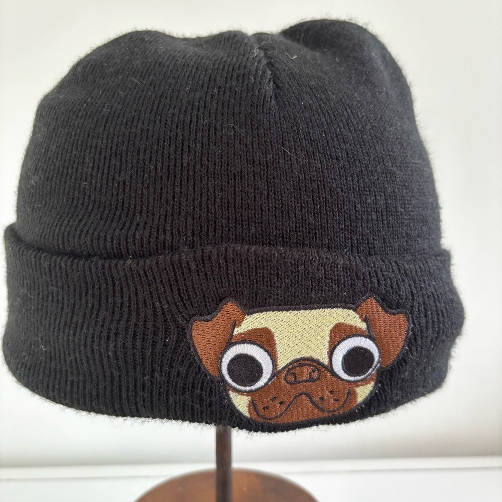Beechfield pug baby dog black beanie cap